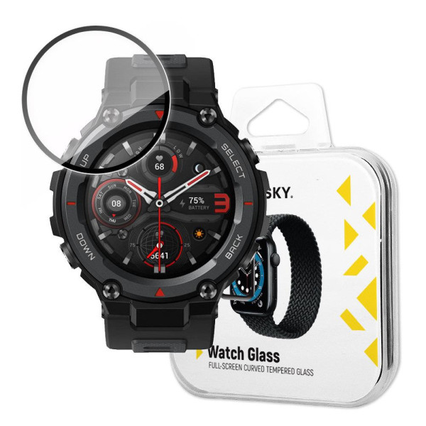 Wozinsky Watch Glass Hybrid Glass for Xiaomi Amazfit T-Rex Pro Black
