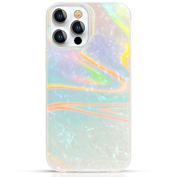Kingxbar Shell Series luxury elegant phone case for iPhone 13 Pro Max pearl-blue