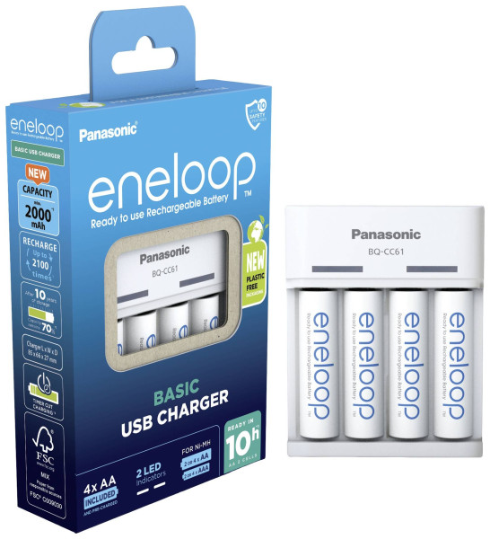 Panasonic Eneloop USB Charger incl. 4x AA 2000mAh