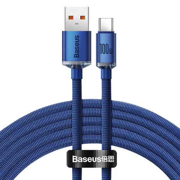 Baseus Crystal Shine cable USB to USB-C, 100W, 2m (blue)