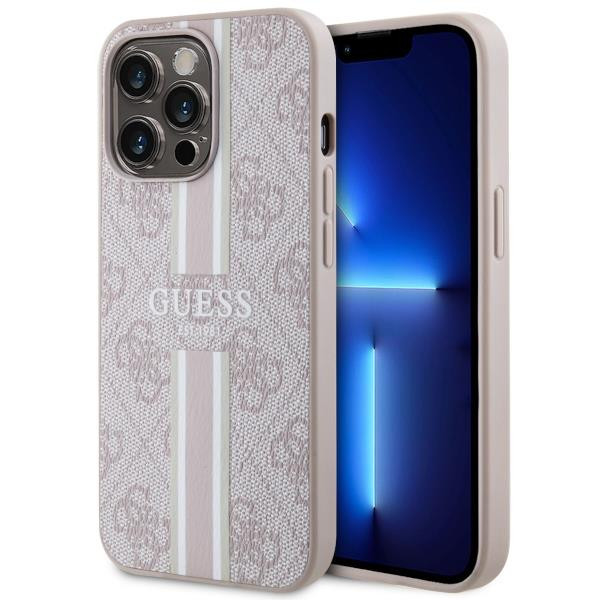 Guess GUHMP13XP4RPSP iPhone 13 Pro Max 6.7&quot; pink/pink hardcase 4G Printed Stripes MagSafe
